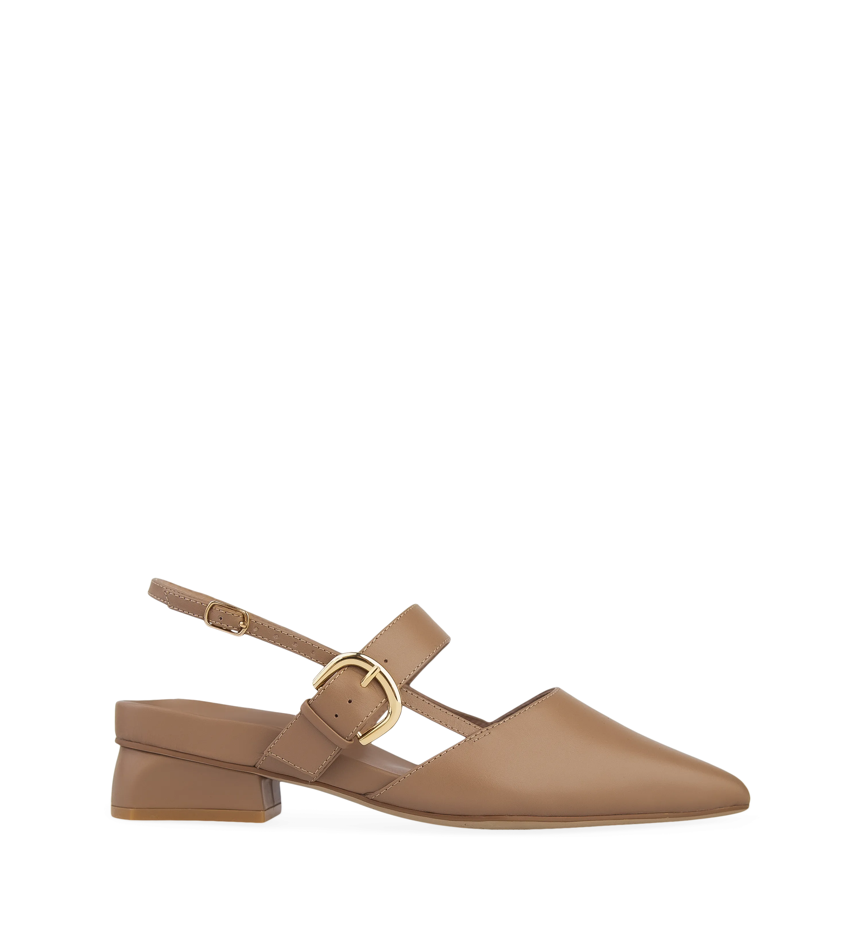 Eider Taupe Leather Flats