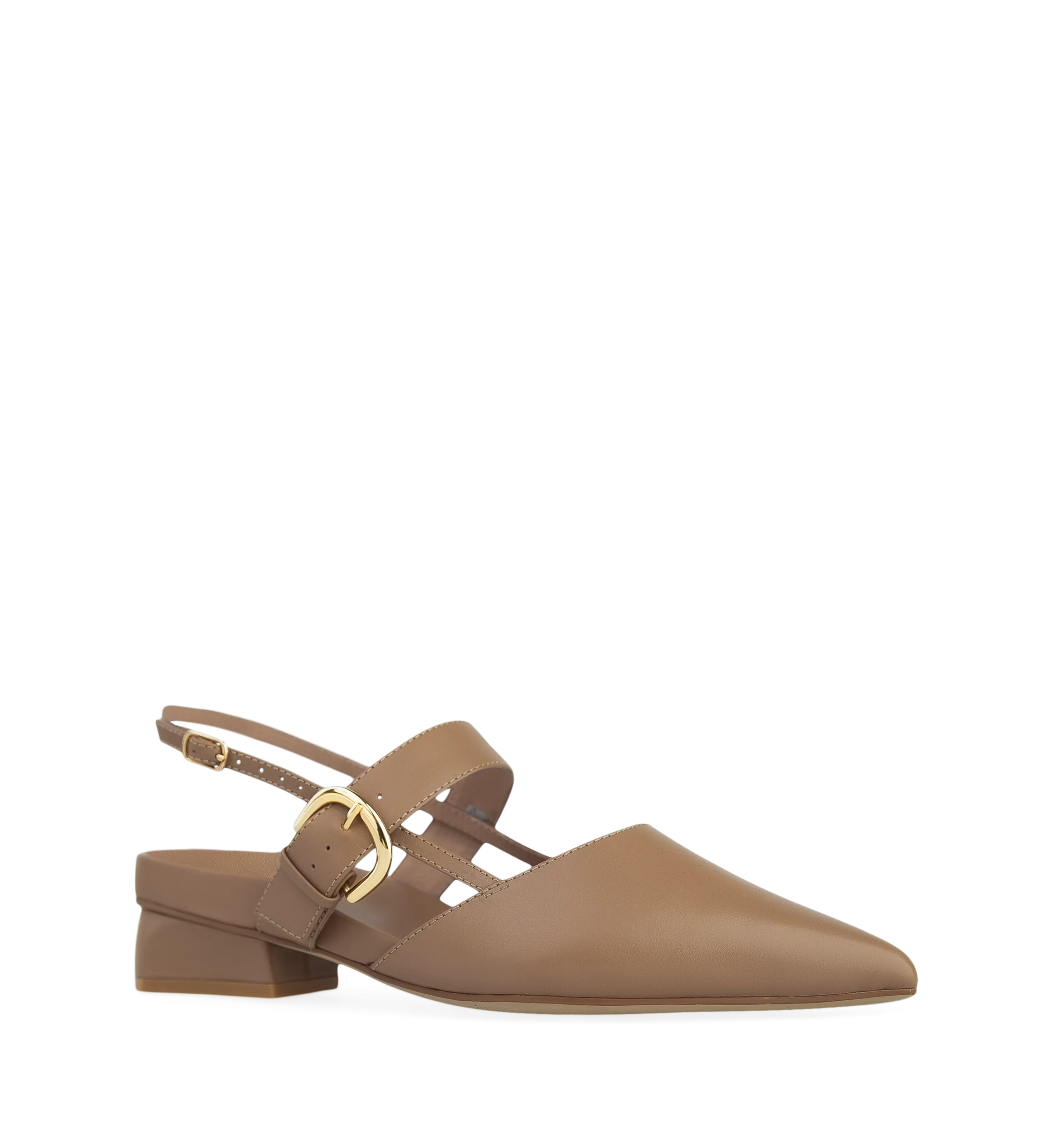Eider Taupe Leather Flats