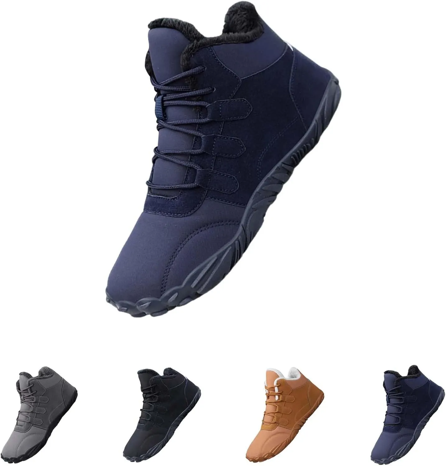 Fuzzy Non Slip Winter Boots for Women Botas Altas Para El Invierno De Mujer Women Snow Boots Waterproof Womens Barefoot Boots Womens Mid Calf Fur Lined Bow Winter Snow Boots