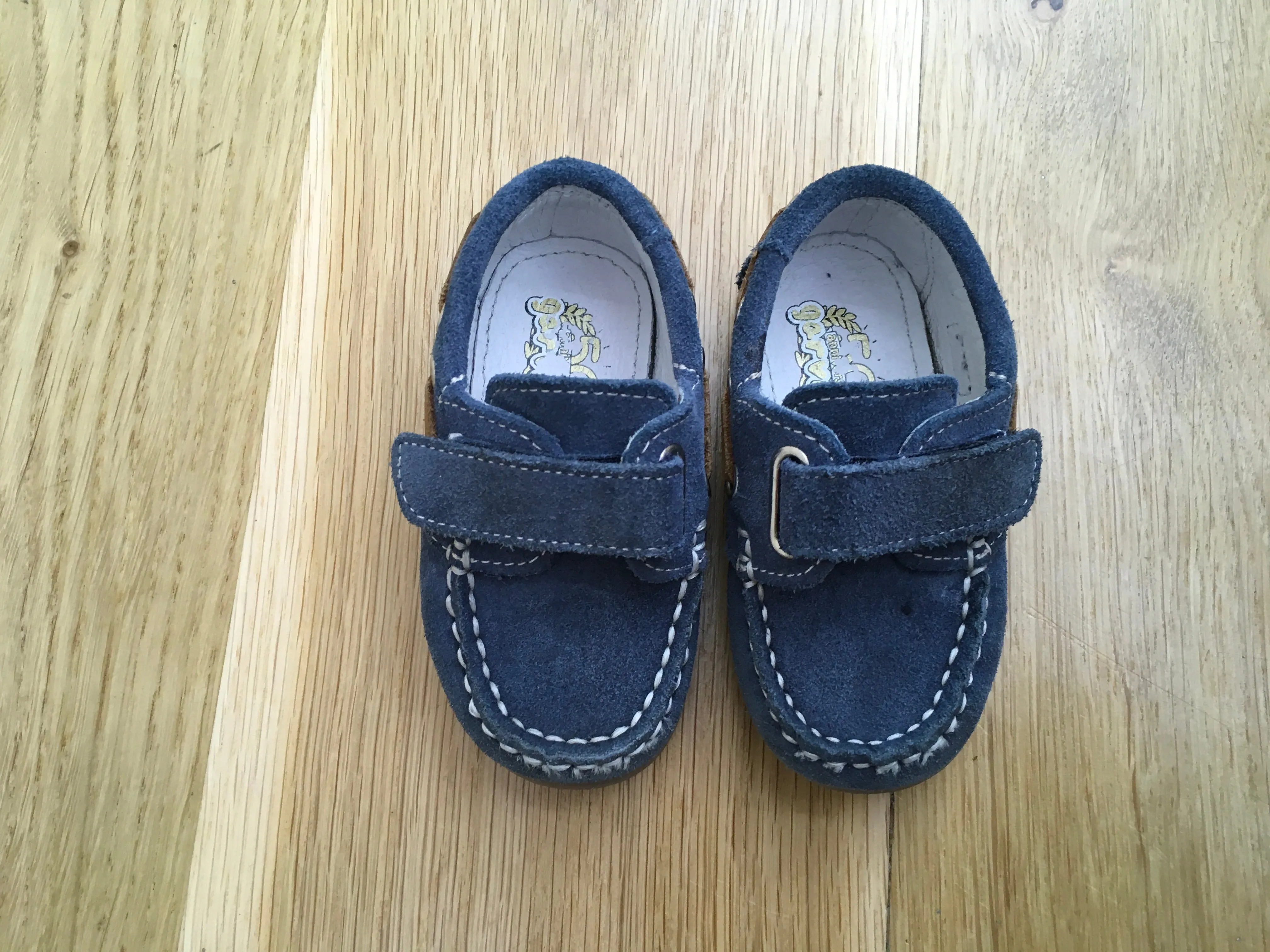 GARVALIN 50 aniversario Boys Shoe Navy Blue Suede Leather Size 20 Children