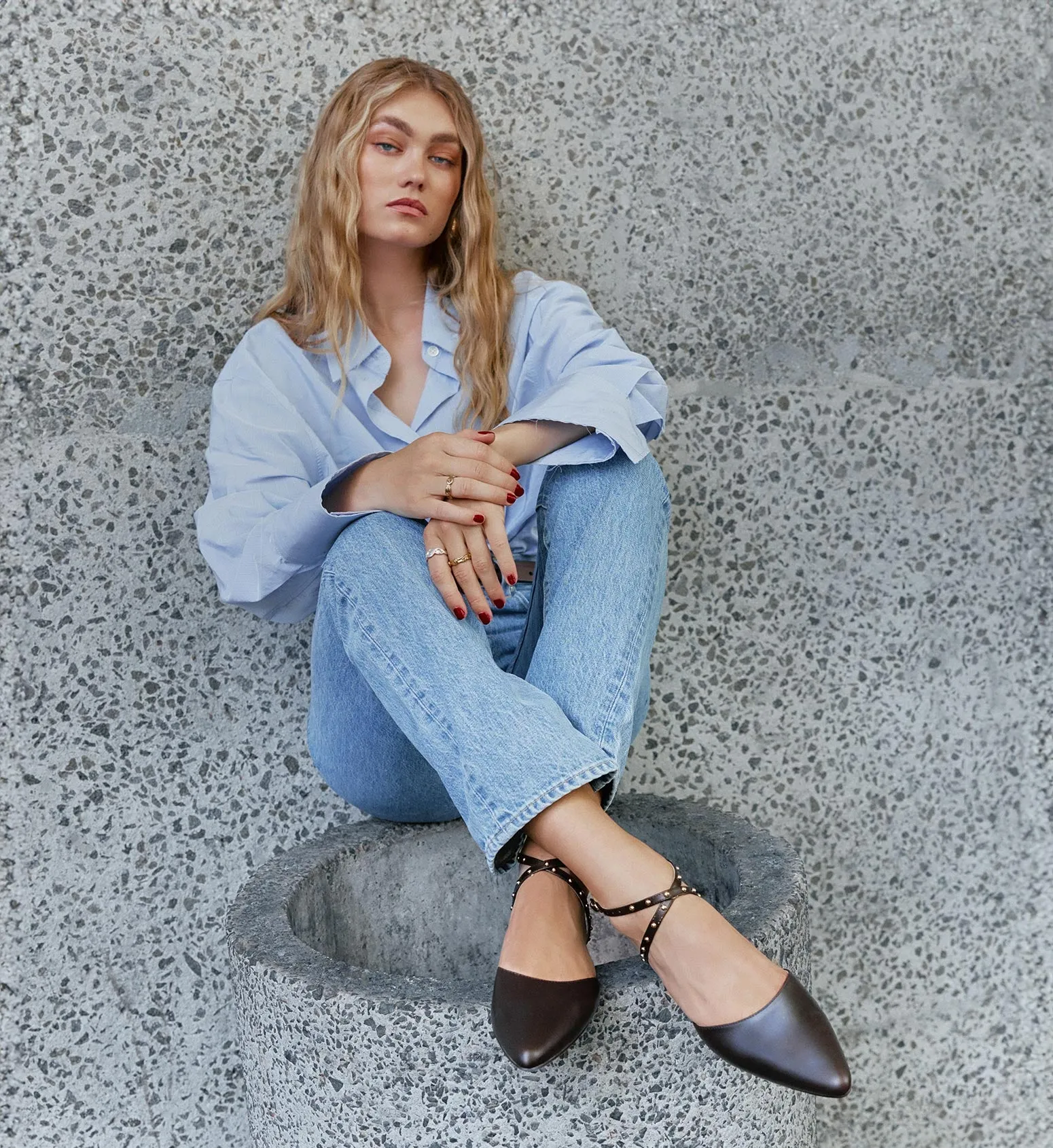 Grackle Carob Leather Flats