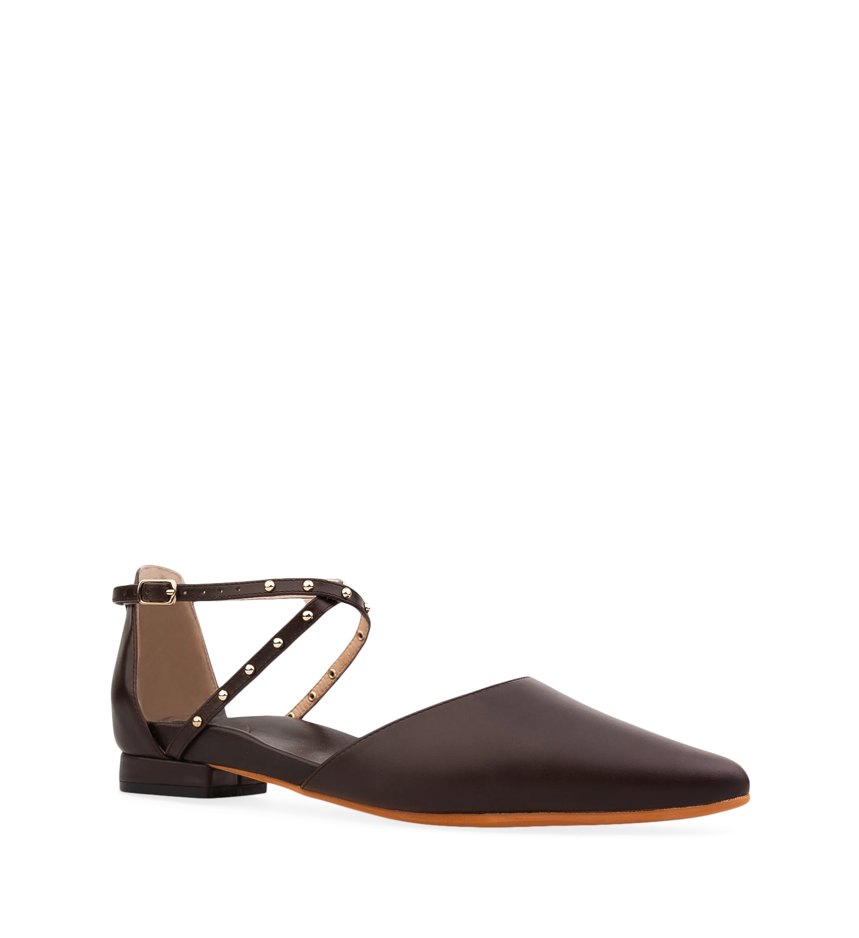 Grackle Carob Leather Flats
