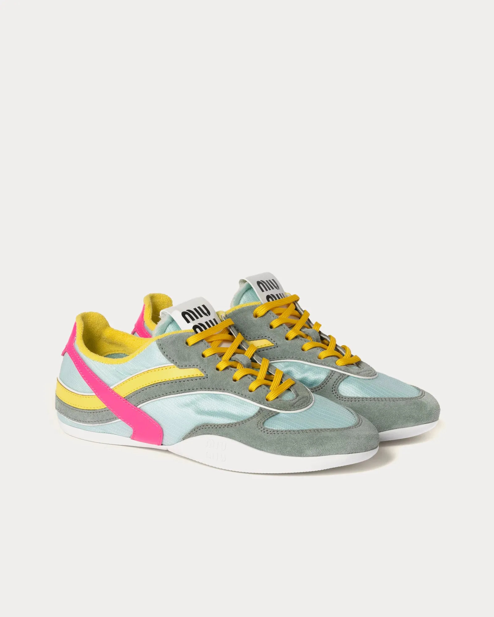 Gymnasium Technical Fabric & Suede Anise / Fuchsia Low Top Sneakers