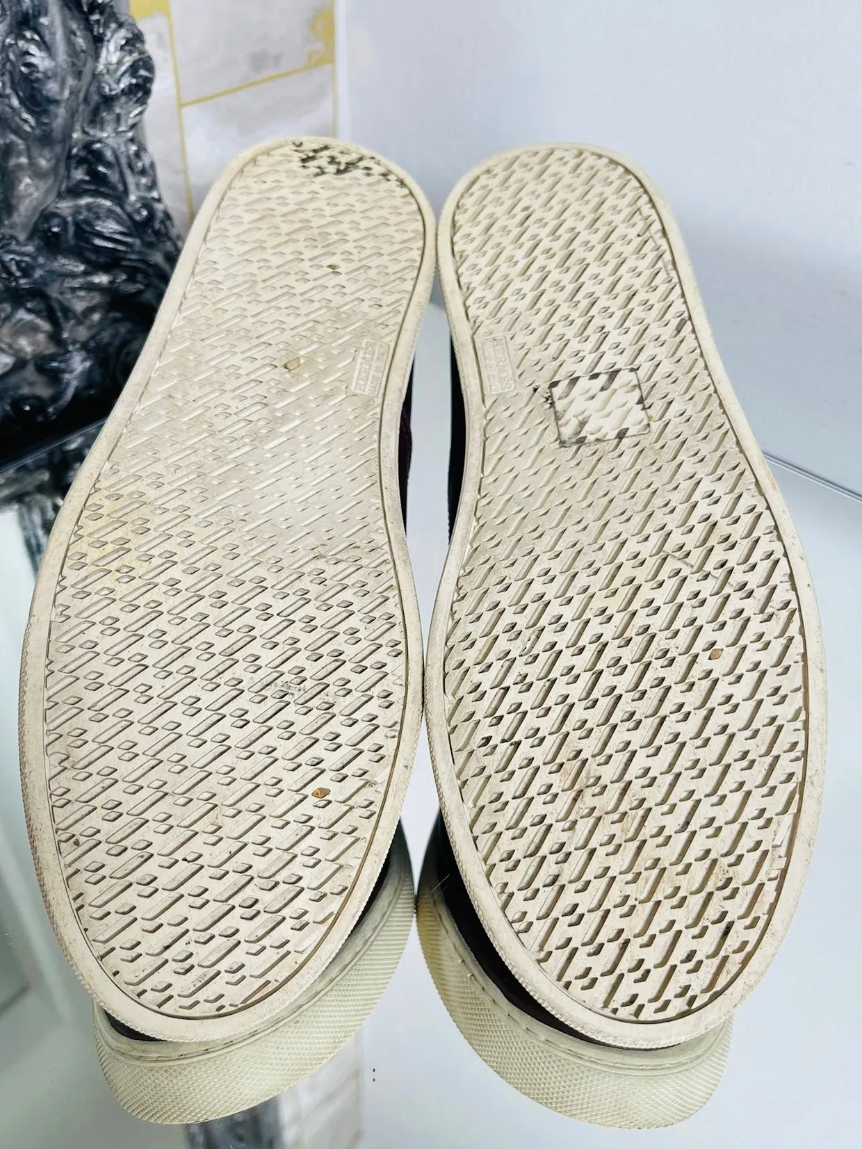 Hermes Leather & Lizard Skin 'H' Sneakers. Size 40