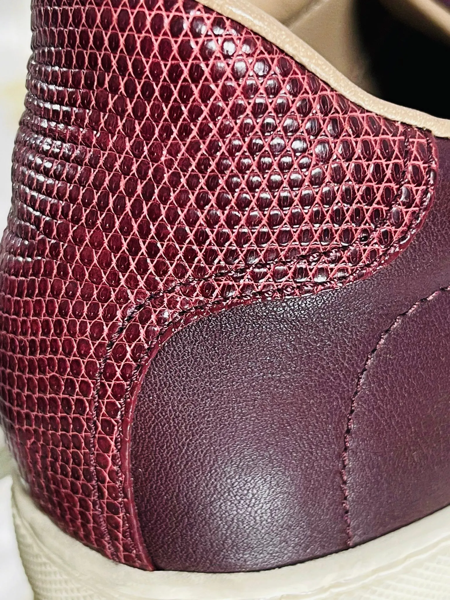 Hermes Leather & Lizard Skin 'H' Sneakers. Size 40