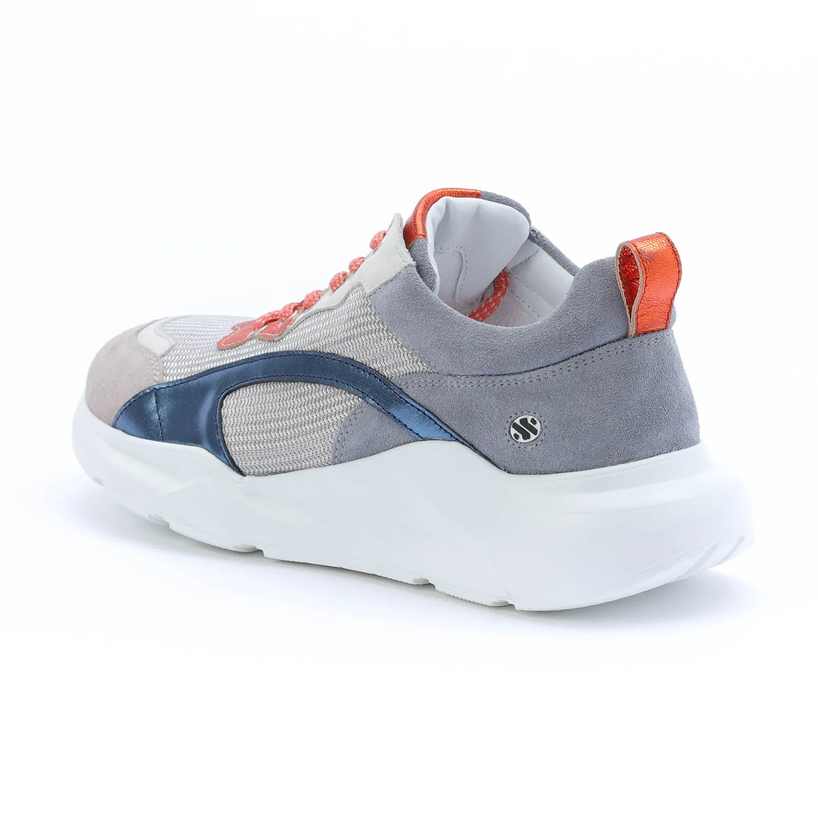 IZZI platform sneaker - grey and orange