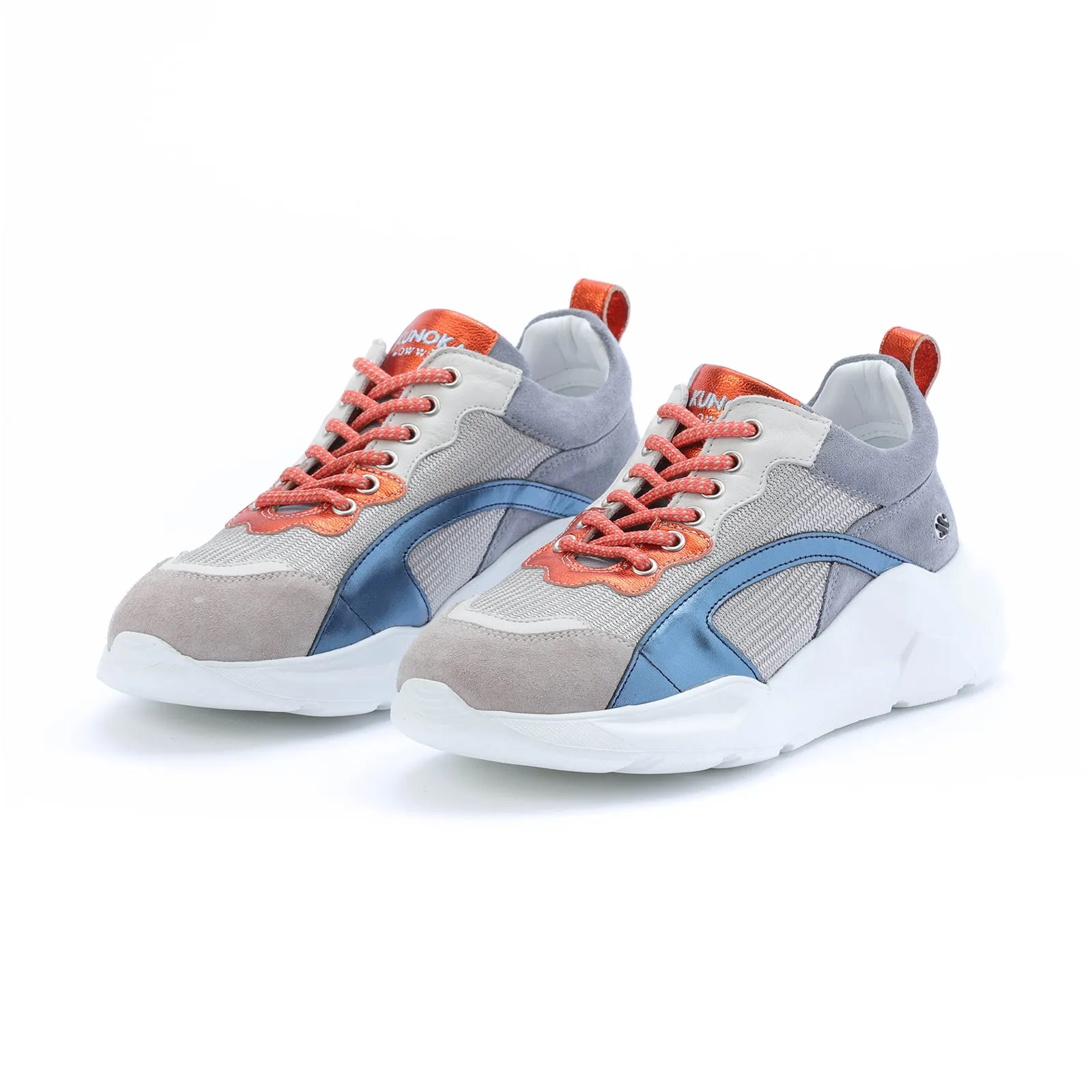 IZZI platform sneaker - grey and orange