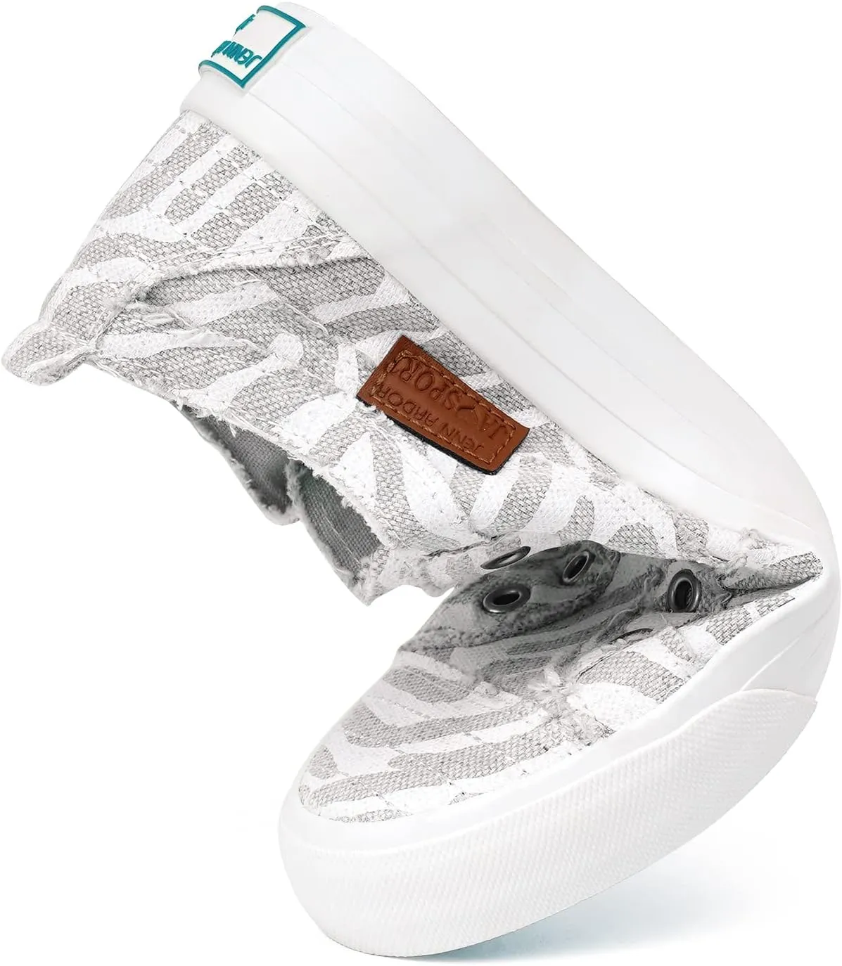 JENN ARDOR Womens Slip On Fashion Sneakers No Laces Comfortable Casual Low Canvas Sneakers Flats Walking Shoes