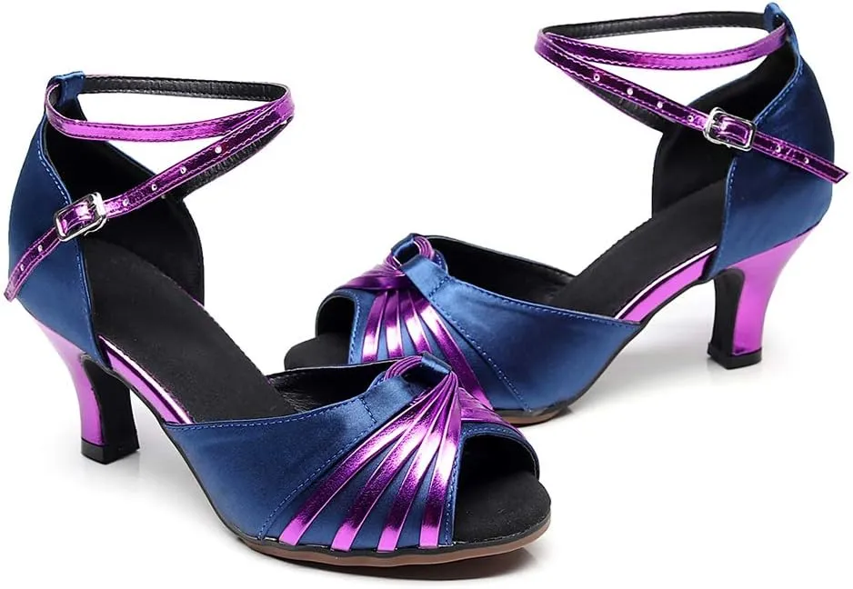 JUODVMP Women's Ballroom Latin Modern Dance Shoes Salsa Performance Wedding Party Tango Dancing Shoes,Model QJW5002