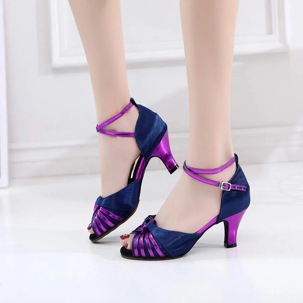 JUODVMP Women's Ballroom Latin Modern Dance Shoes Salsa Performance Wedding Party Tango Dancing Shoes,Model QJW5002