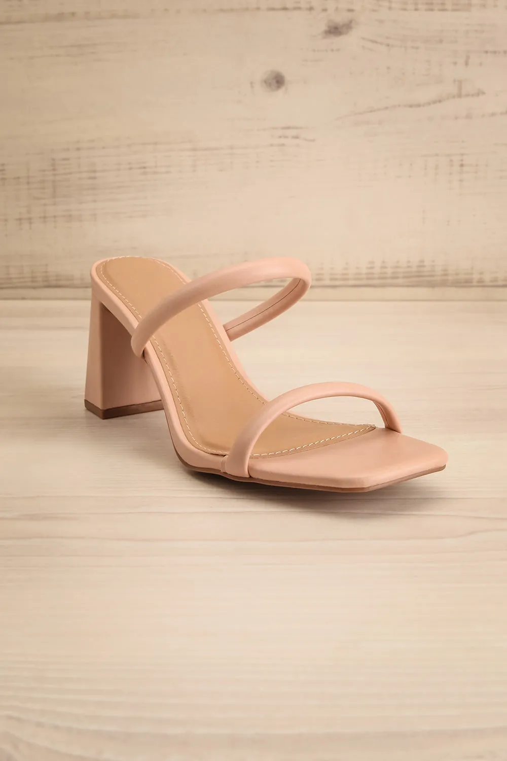 Kinsley Beige | Strappy Heeled Sandals
