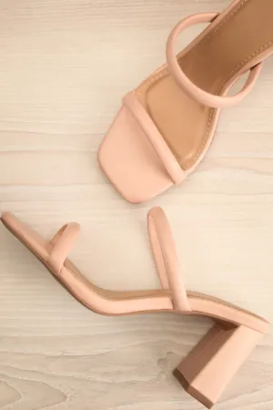 Kinsley Beige | Strappy Heeled Sandals