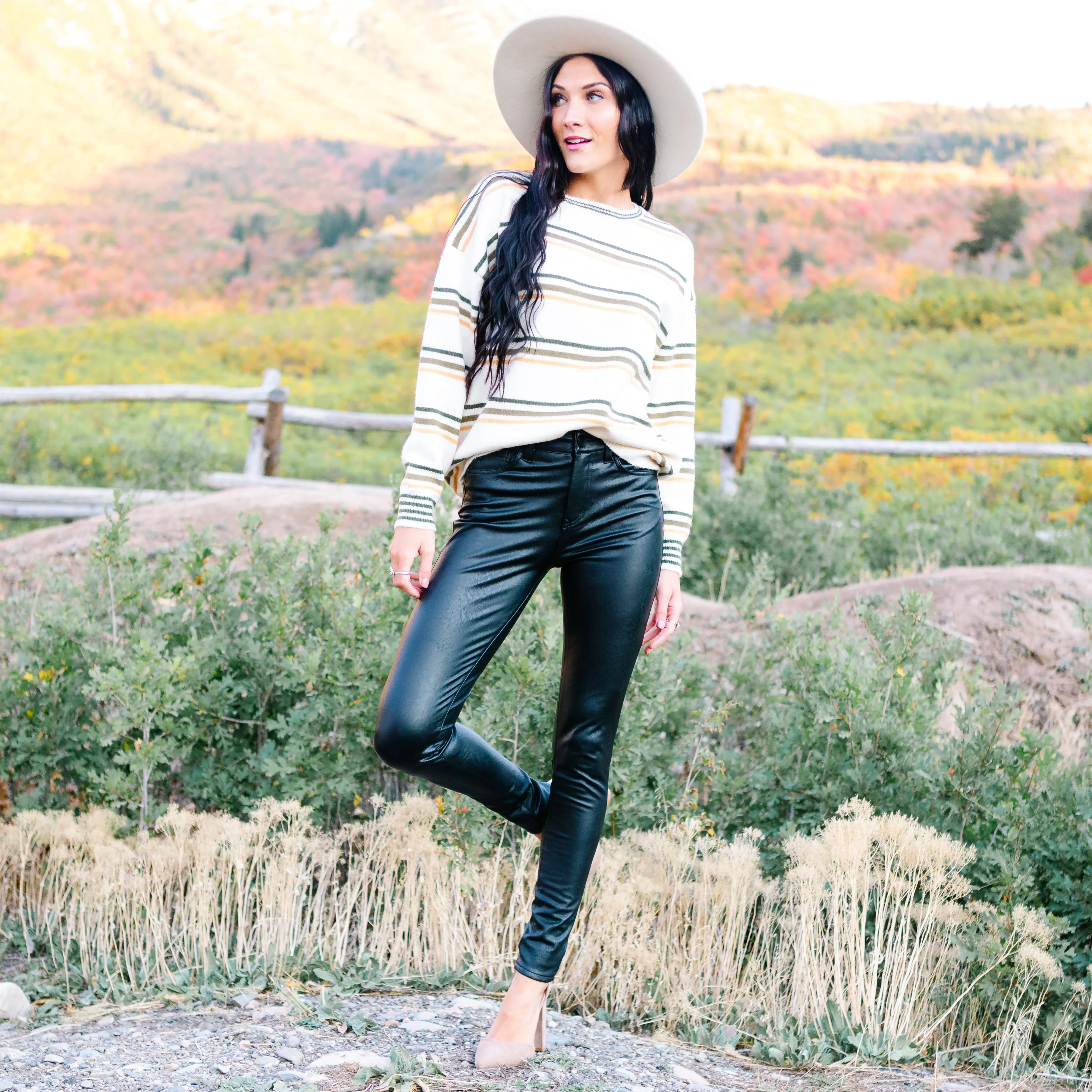 Lennon Faux Leather Jeans by Kancan