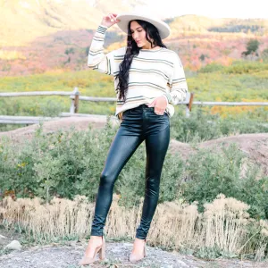 Lennon Faux Leather Jeans by Kancan