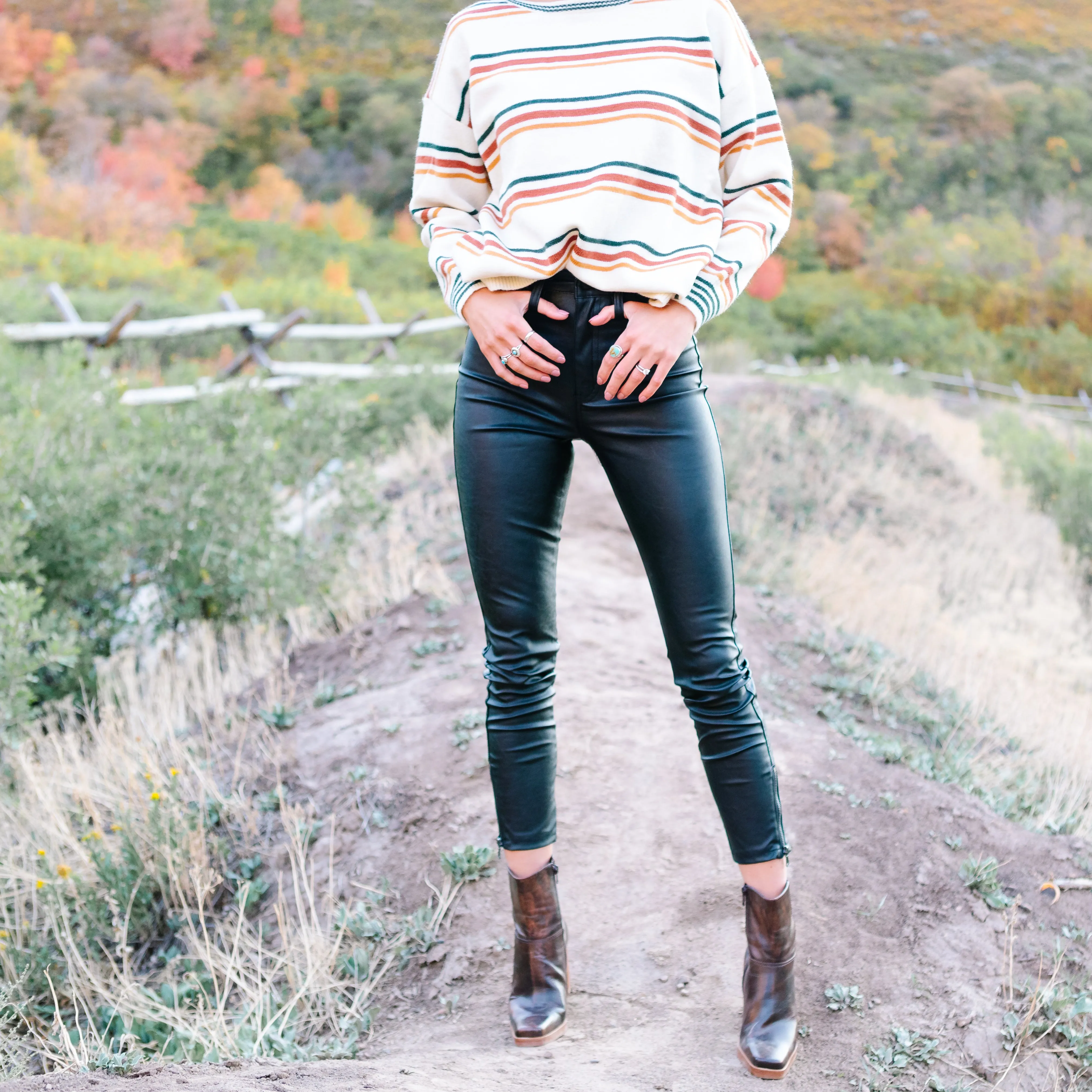 Lennon Faux Leather Jeans by Kancan