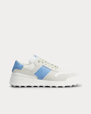 Logo Stamped Side Suede & Smooth Leather Grey / Light Blue Low Top Sneakers