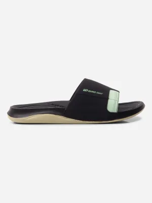 Men's Black/Green Active Graphic Printed Slider (IX5019)