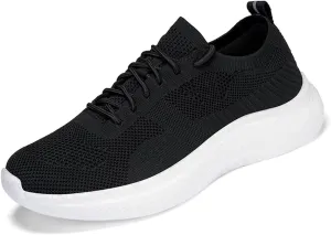 Men's Breathable Walking Shoes for Men Sneakers Lightweight Jogging Running Shoes Workout Sport Tennis Athletic Work Shoes for Women White Black White Men Size 5 /Women Size 7