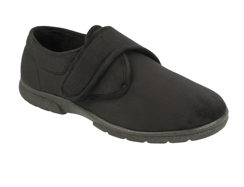 Mens Wide Fit Daniel Black Slippers
