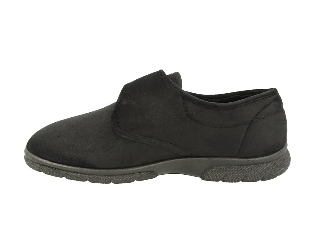 Mens Wide Fit Daniel Black Slippers