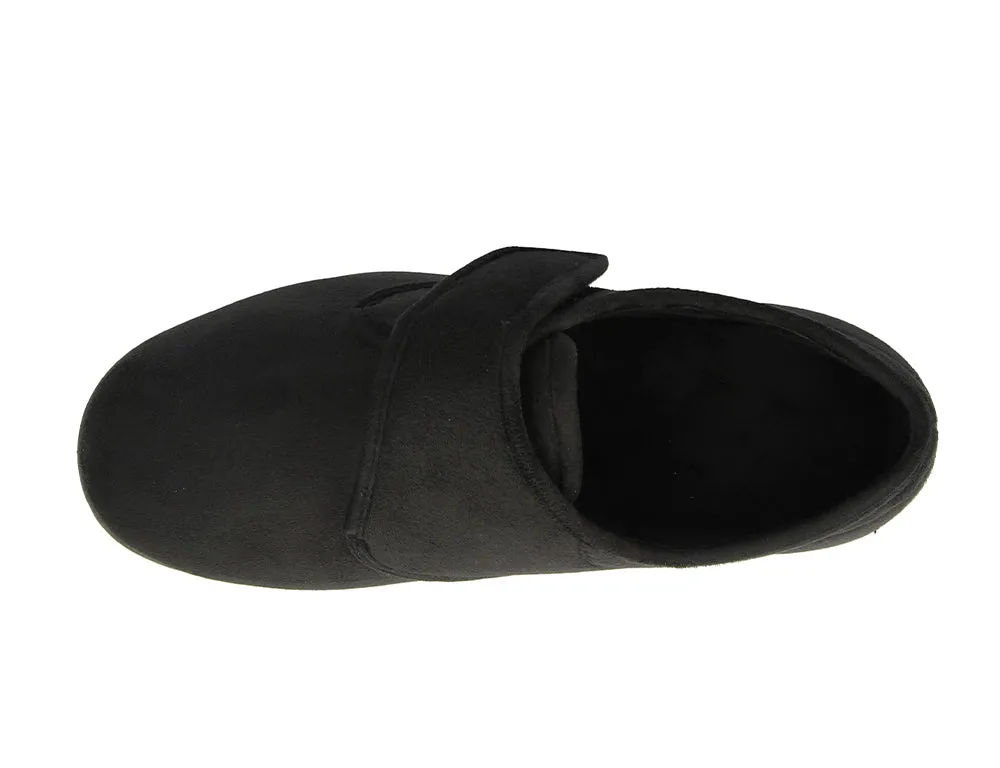 Mens Wide Fit Daniel Black Slippers