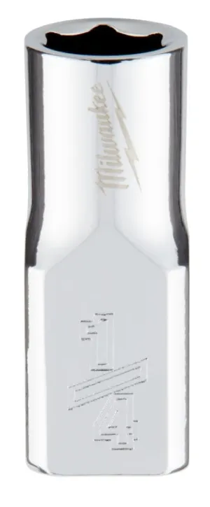 Milwaukee 45-34-9003 Socket, 1/4 in Socket, 1/4 in Drive, 6-Point, Chrome Vanadium Steel, Chrome :CD: QUANTITY: 1
