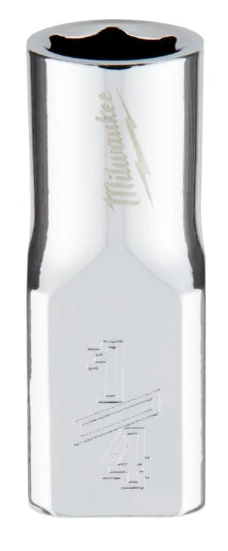 Milwaukee 45-34-9003 Socket, 1/4 in Socket, 1/4 in Drive, 6-Point, Chrome Vanadium Steel, Chrome :CD: QUANTITY: 1