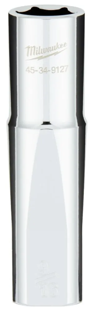 Milwaukee 45-34-9127 Socket, 9/16 in Socket, 1/2 in Drive, 6-Point, Chrome Vanadium Steel, Chrome :CD: QUANTITY: 1