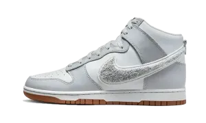 Nike Dunk High Retro Chenille Swoosh White Grey