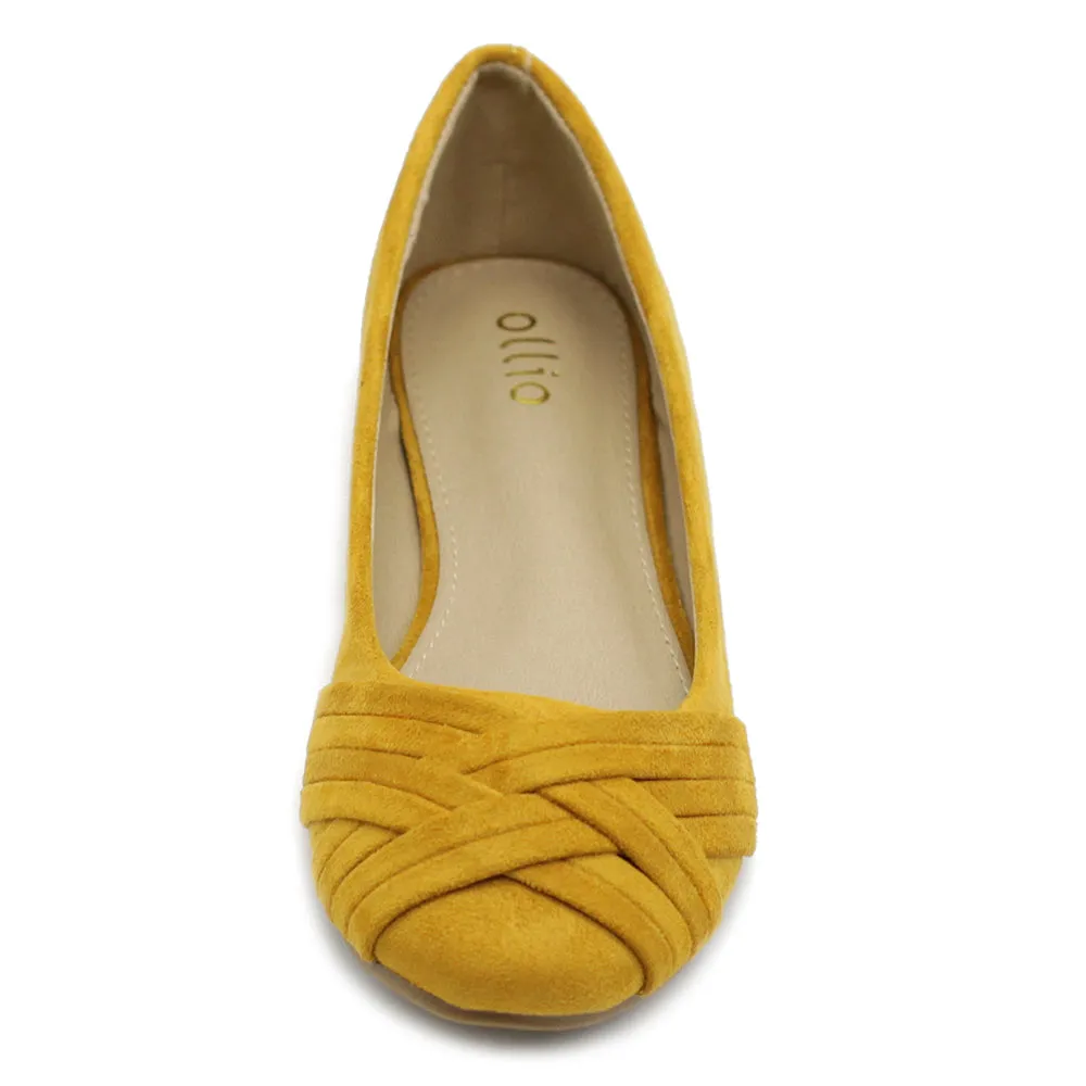 Ollio Women's Ballet Shoe Cute Casual Comfort Flat (Red, Peach, Blue, Mustard, Burgundy, Purple)