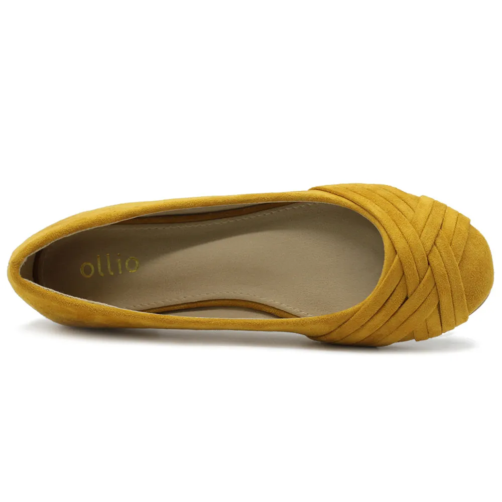 Ollio Women's Ballet Shoe Cute Casual Comfort Flat (Red, Peach, Blue, Mustard, Burgundy, Purple)