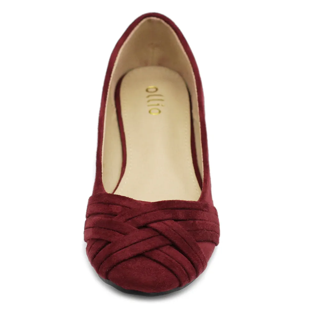 Ollio Women's Ballet Shoe Cute Casual Comfort Flat (Red, Peach, Blue, Mustard, Burgundy, Purple)