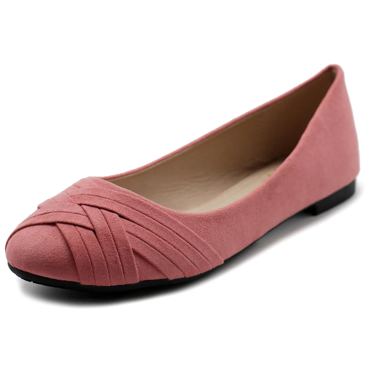 Ollio Women's Ballet Shoe Cute Casual Comfort Flat (Red, Peach, Blue, Mustard, Burgundy, Purple)