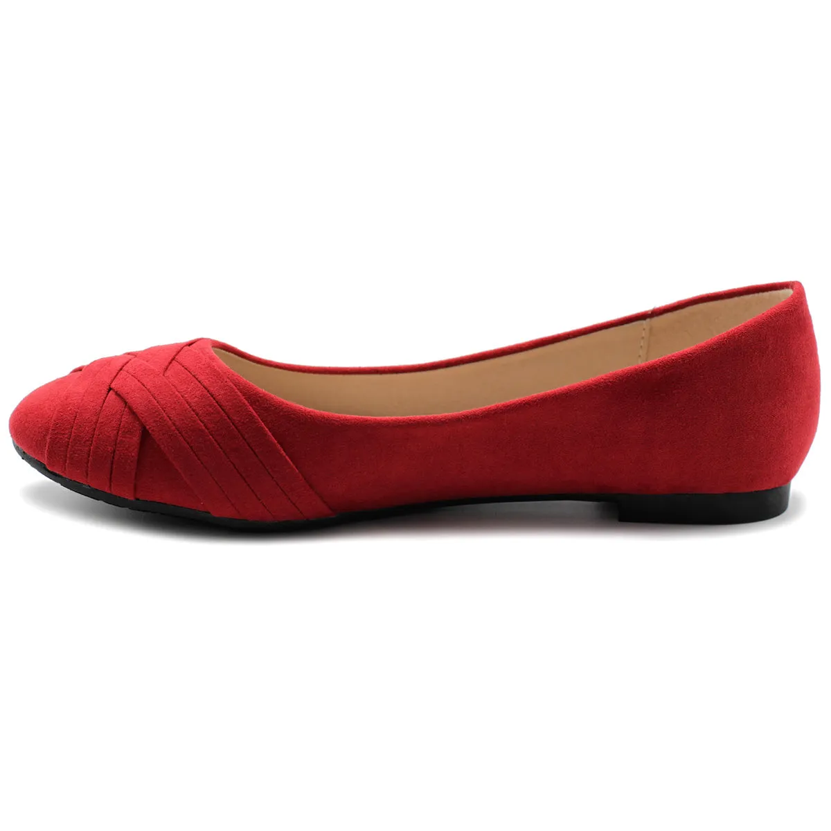 Ollio Women's Ballet Shoe Cute Casual Comfort Flat (Red, Peach, Blue, Mustard, Burgundy, Purple)