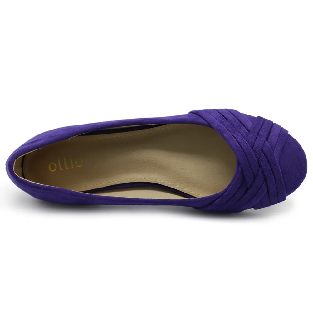 Ollio Women's Ballet Shoe Cute Casual Comfort Flat (Red, Peach, Blue, Mustard, Burgundy, Purple)