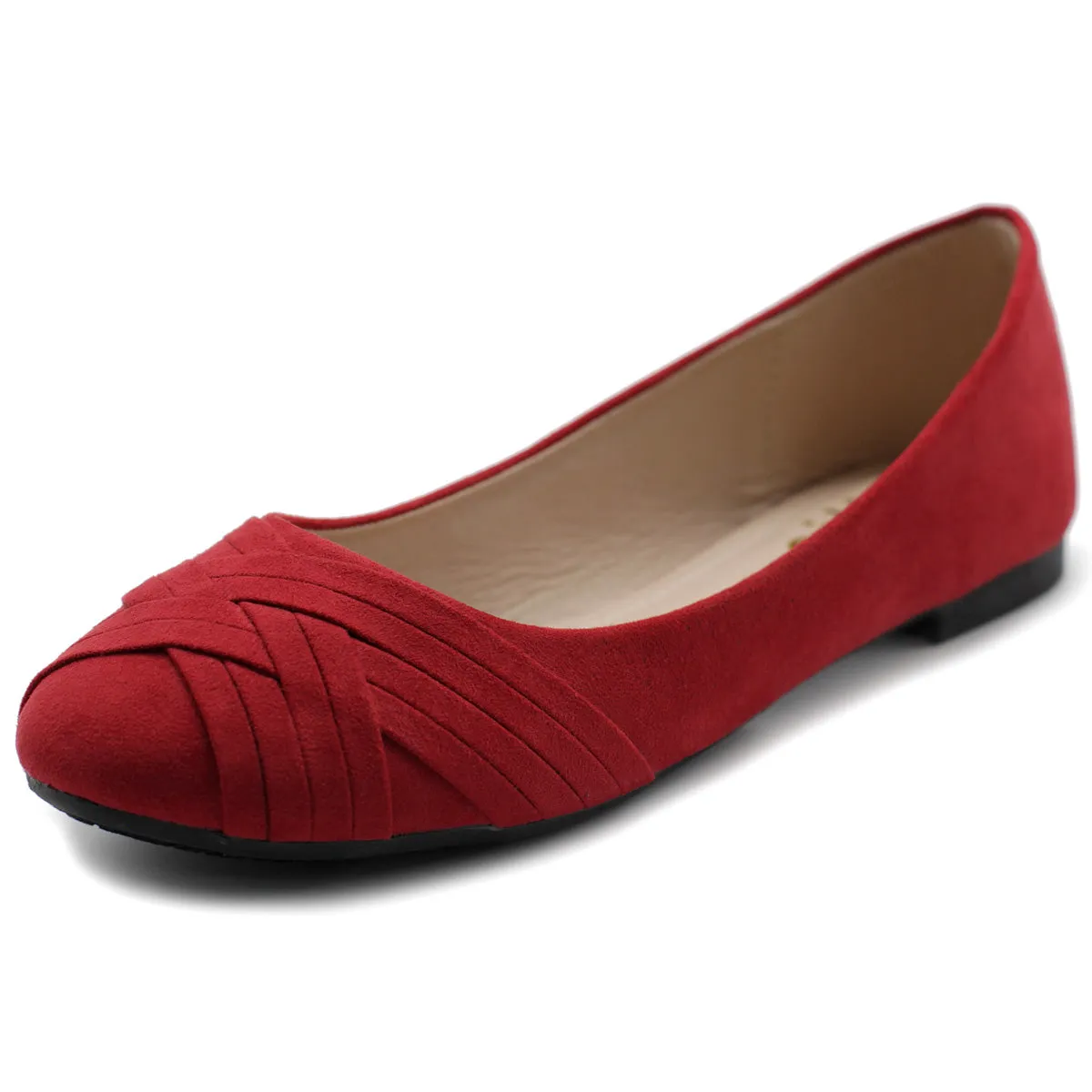 Ollio Women's Ballet Shoe Cute Casual Comfort Flat (Red, Peach, Blue, Mustard, Burgundy, Purple)