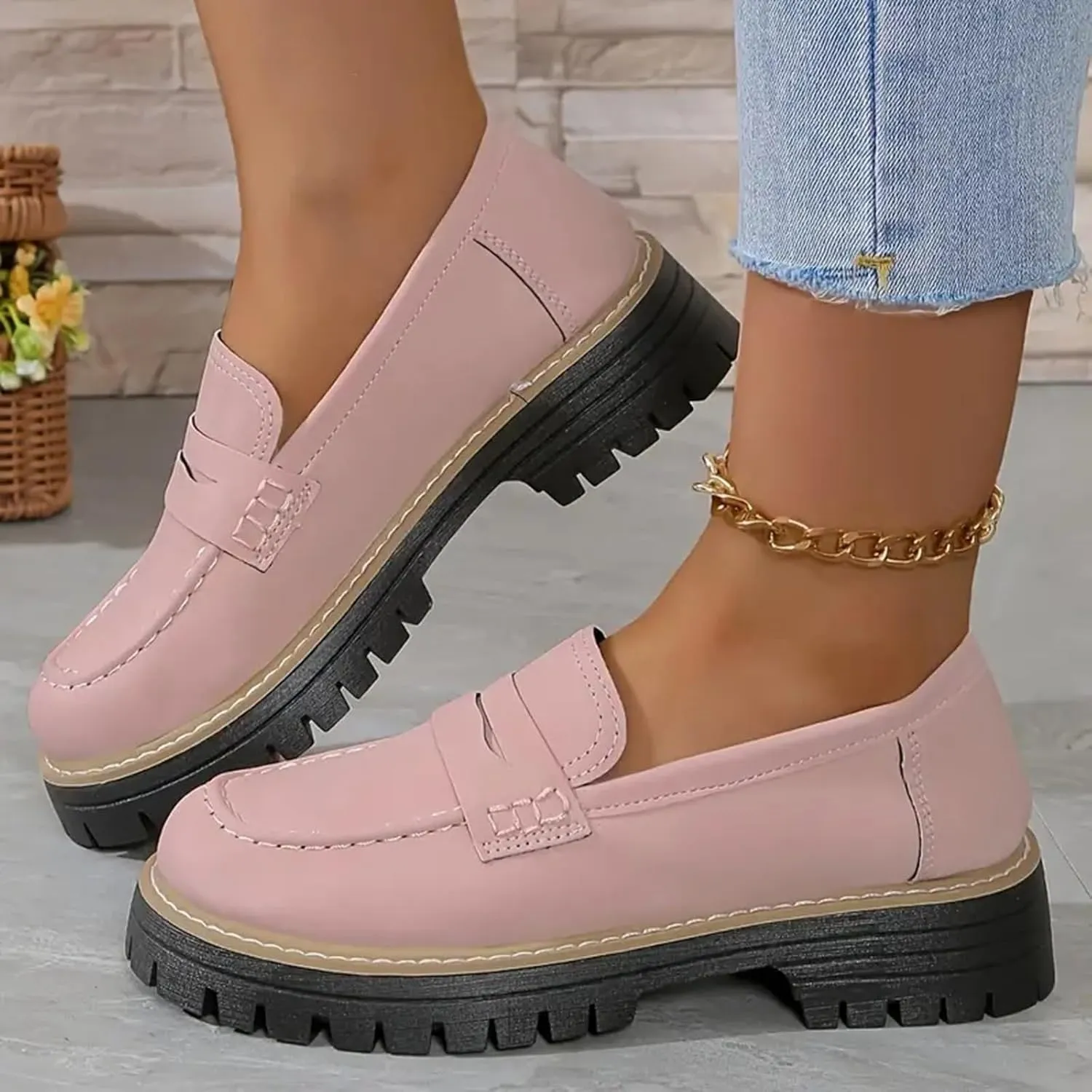 Orthoture-Orthopedic Platform Loafers Comfort Lightweight Shoes Womens Round Toe Walking Shoes Slip on Casual Shoes