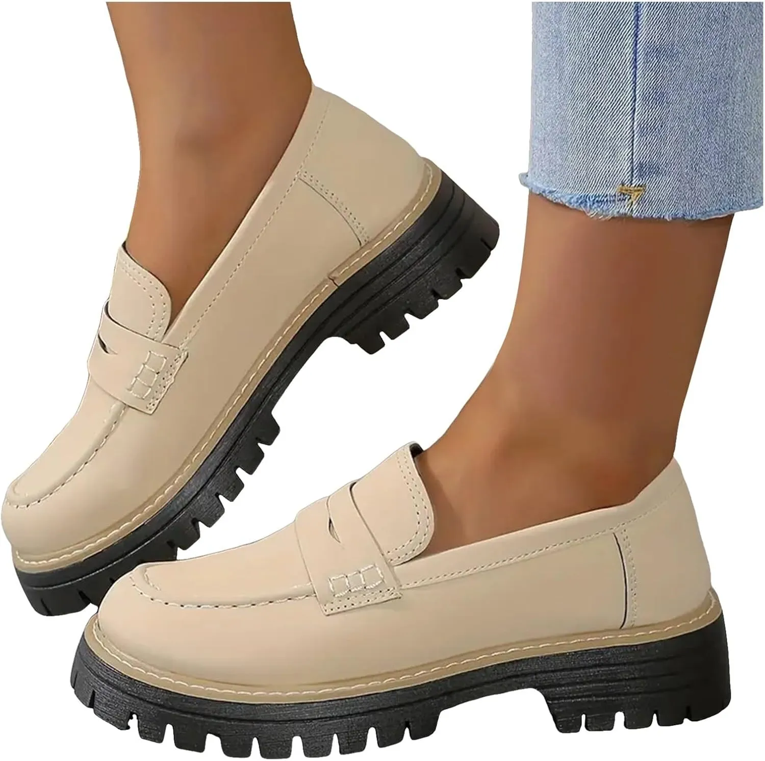 Orthoture-Orthopedic Platform Loafers Comfort Orthopedic Shoes, Womens Round Toe Walking Shoe, Slip on Shoes