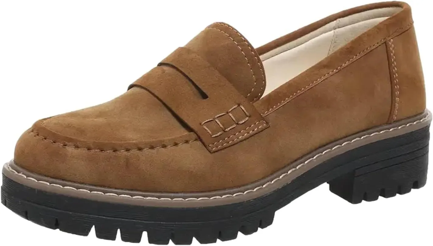 Orthoture-Orthopedic Platform Loafers Womens Round Toe Walking Shoes Platform Loafers Slip On Comfy Casual Fashion