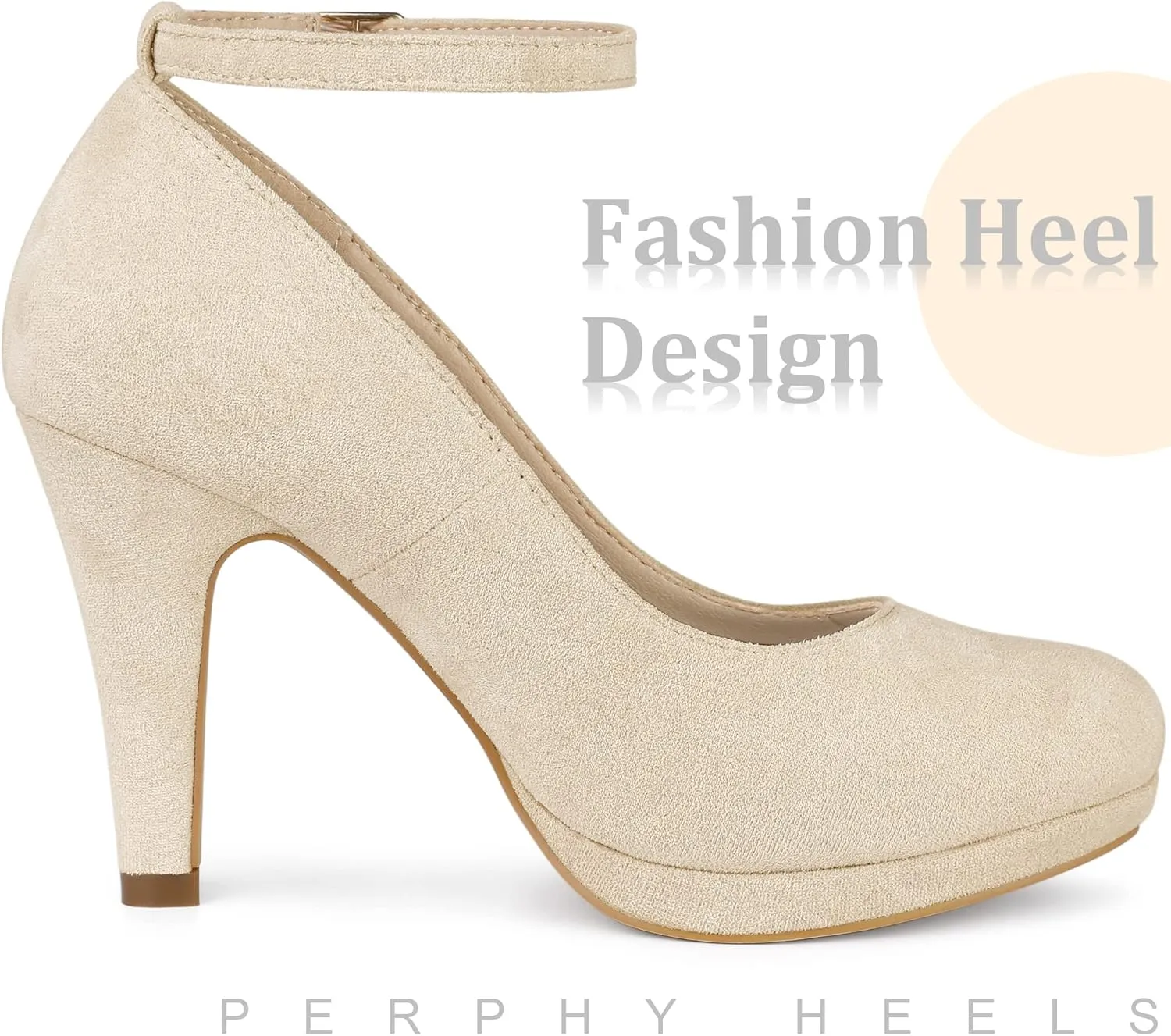 Perphy Mary Jane Pump Round Toe Stiletto Heels Pumps for Women
