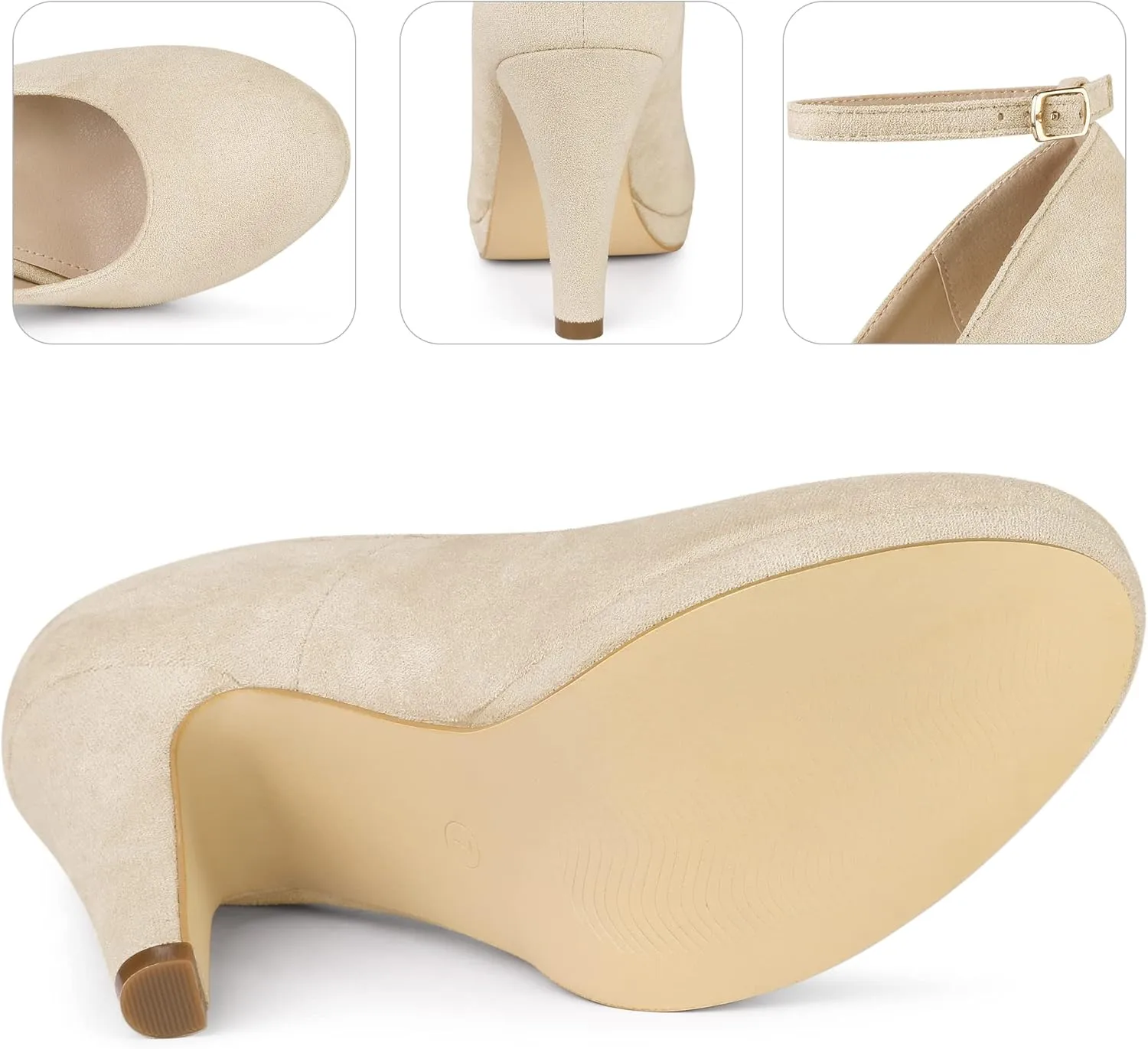 Perphy Mary Jane Pump Round Toe Stiletto Heels Pumps for Women