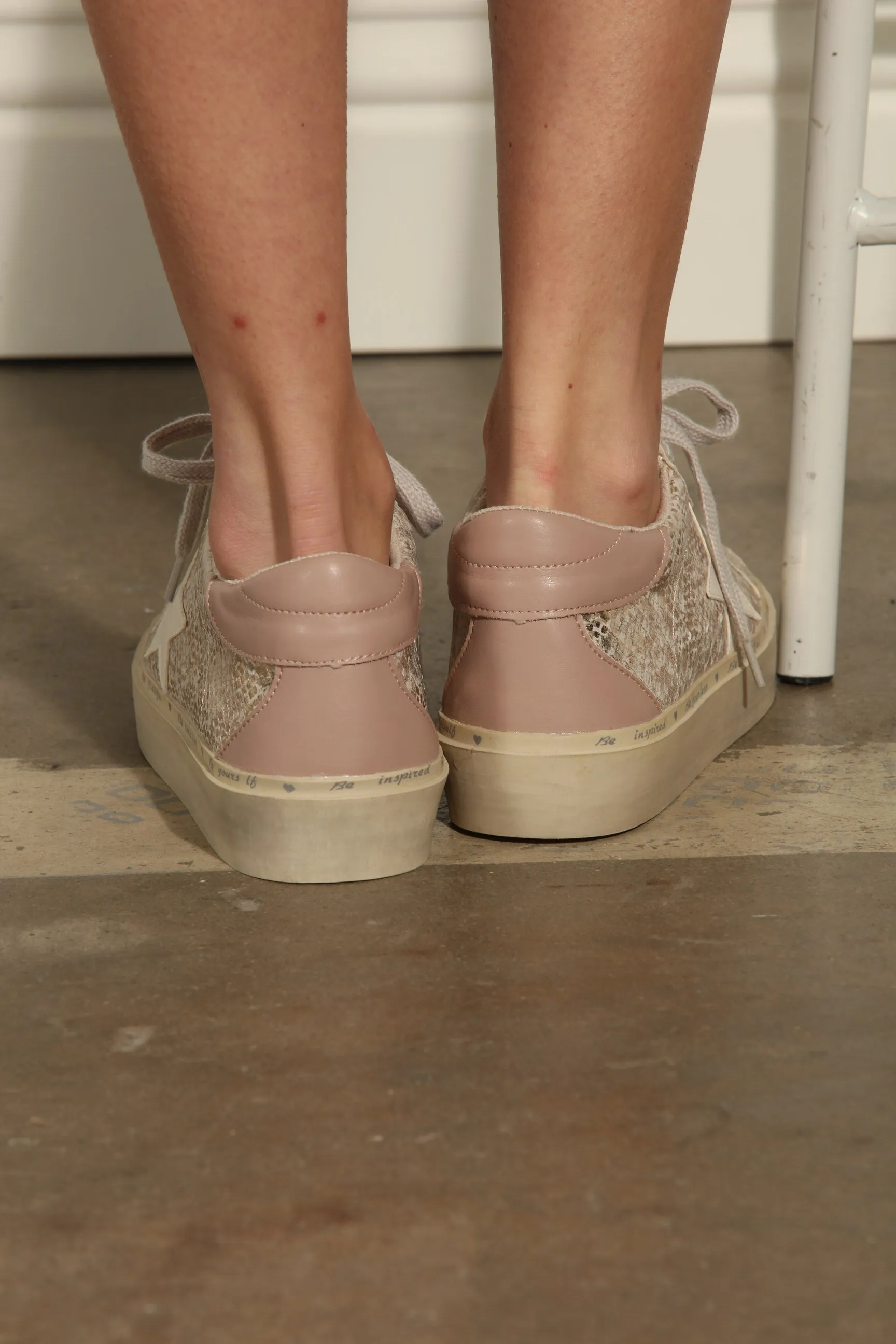 Reba Gold Snake Sneakers-BEST SELLER