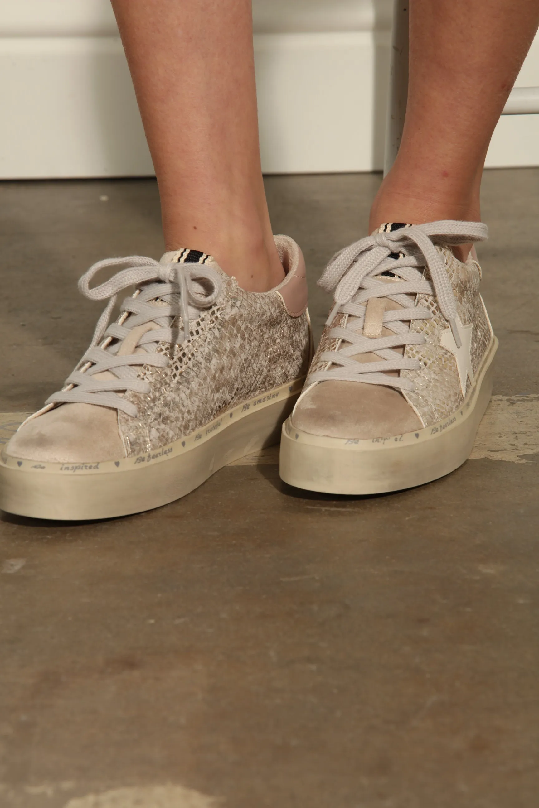 Reba Gold Snake Sneakers-BEST SELLER