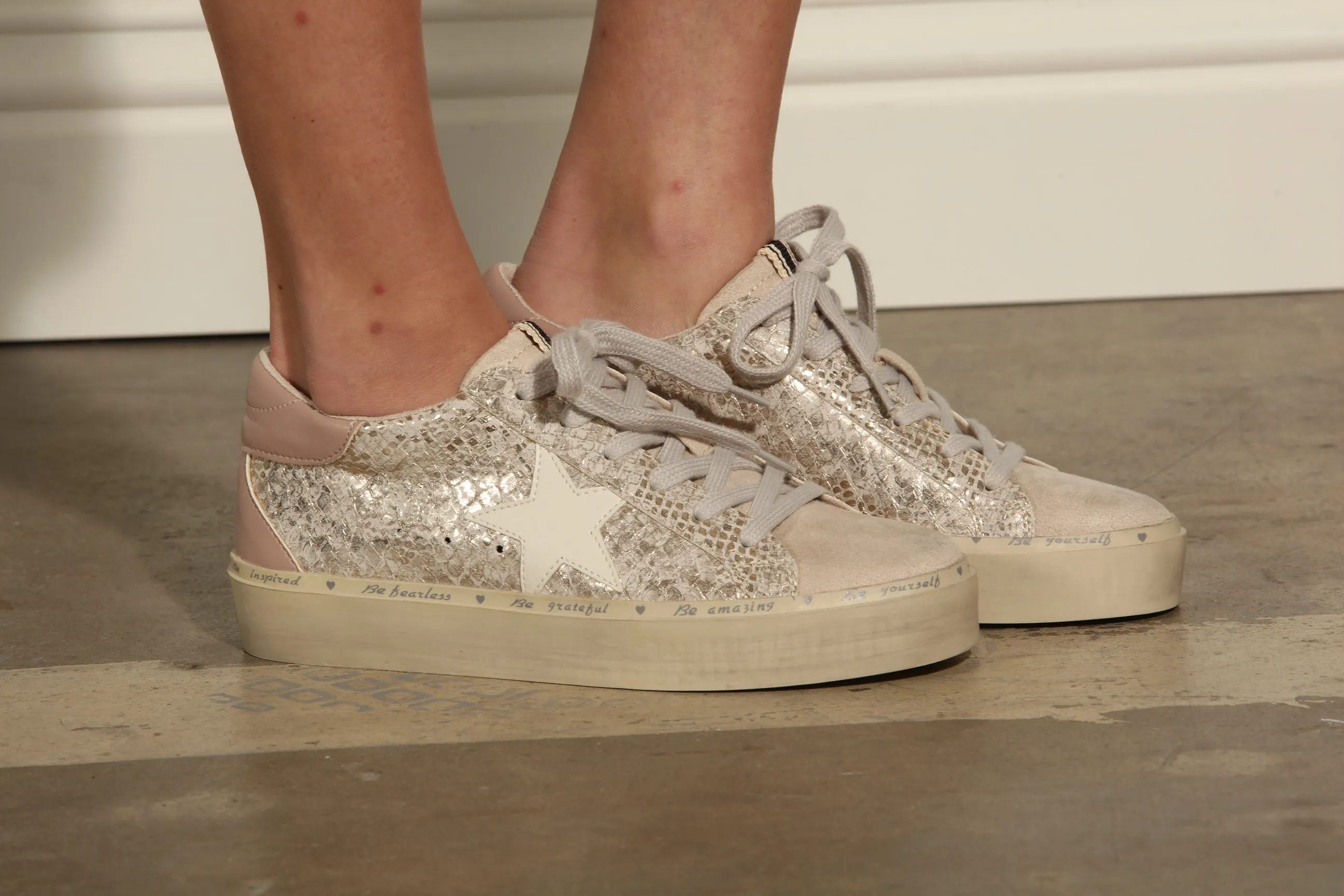 Reba Gold Snake Sneakers-BEST SELLER