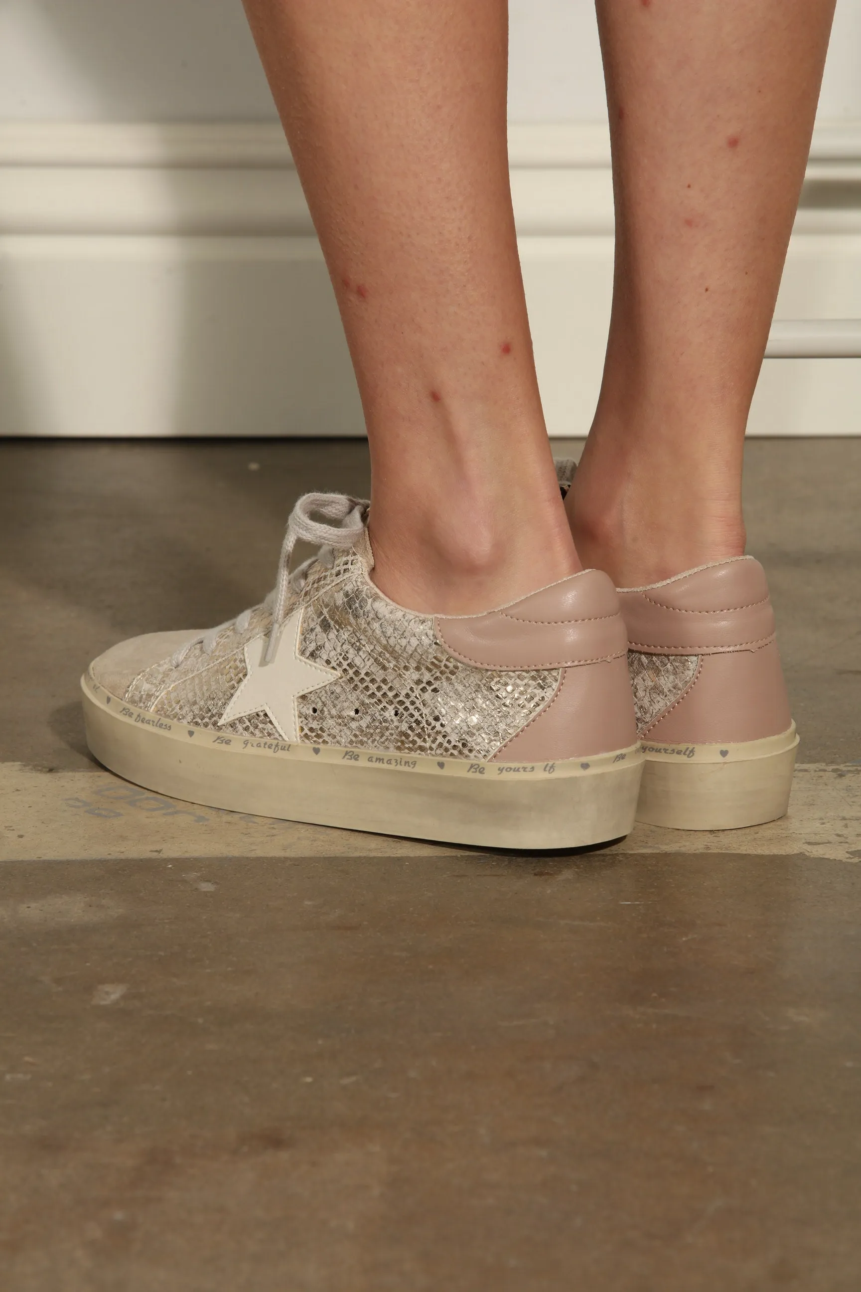 Reba Gold Snake Sneakers-BEST SELLER