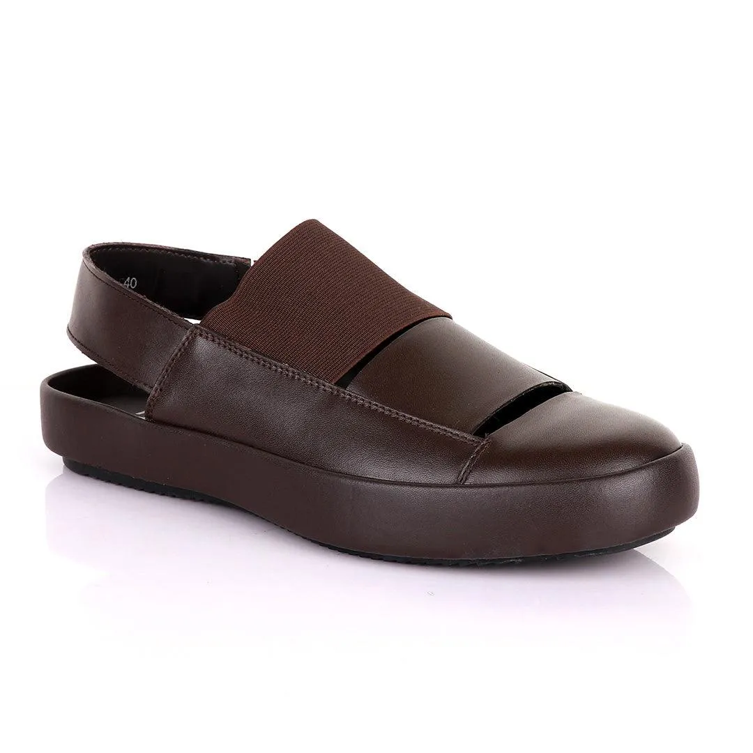 Salvatore Ferragamo Coffee Leather Exquisite Sandals