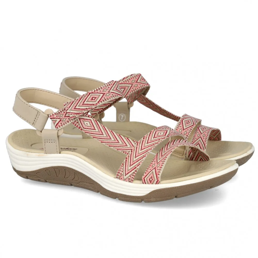 Skechers Sandal 163126 NTBG Natural and burgundy