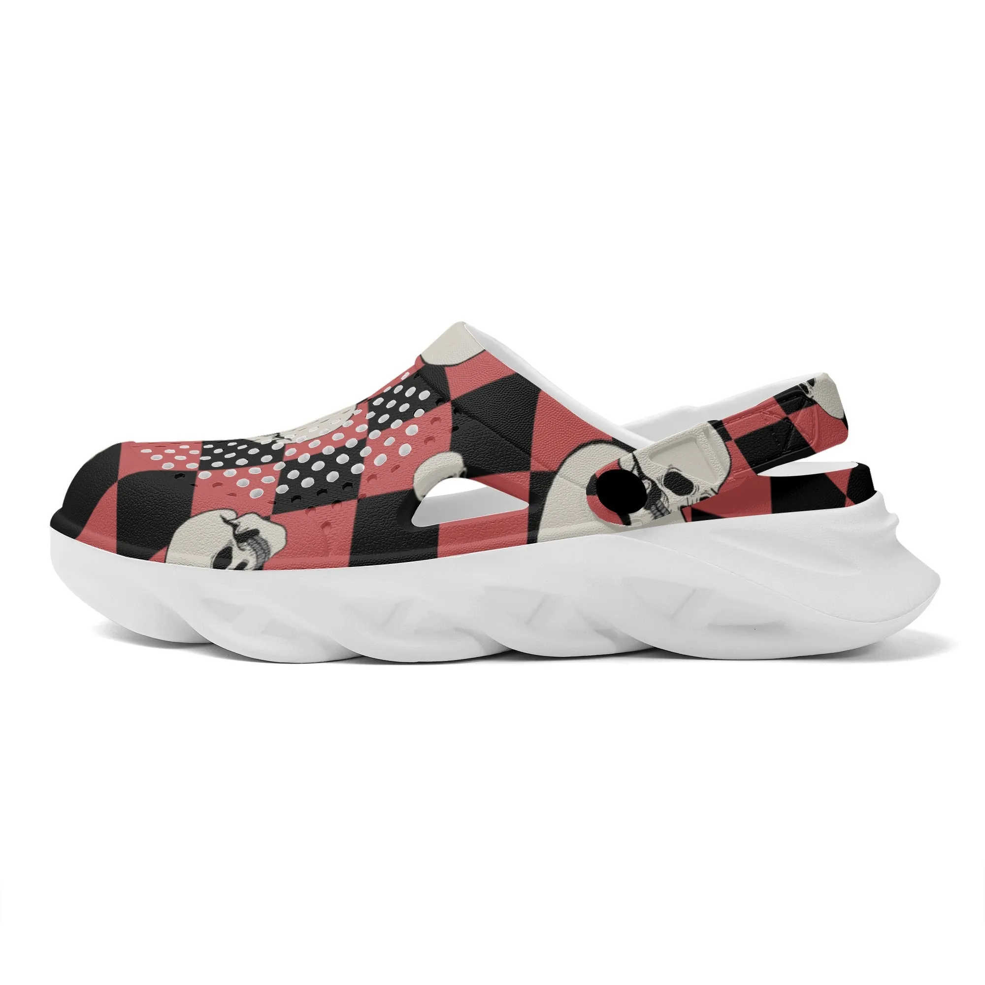 Skulls And Checkers Hollow Out Clogs
