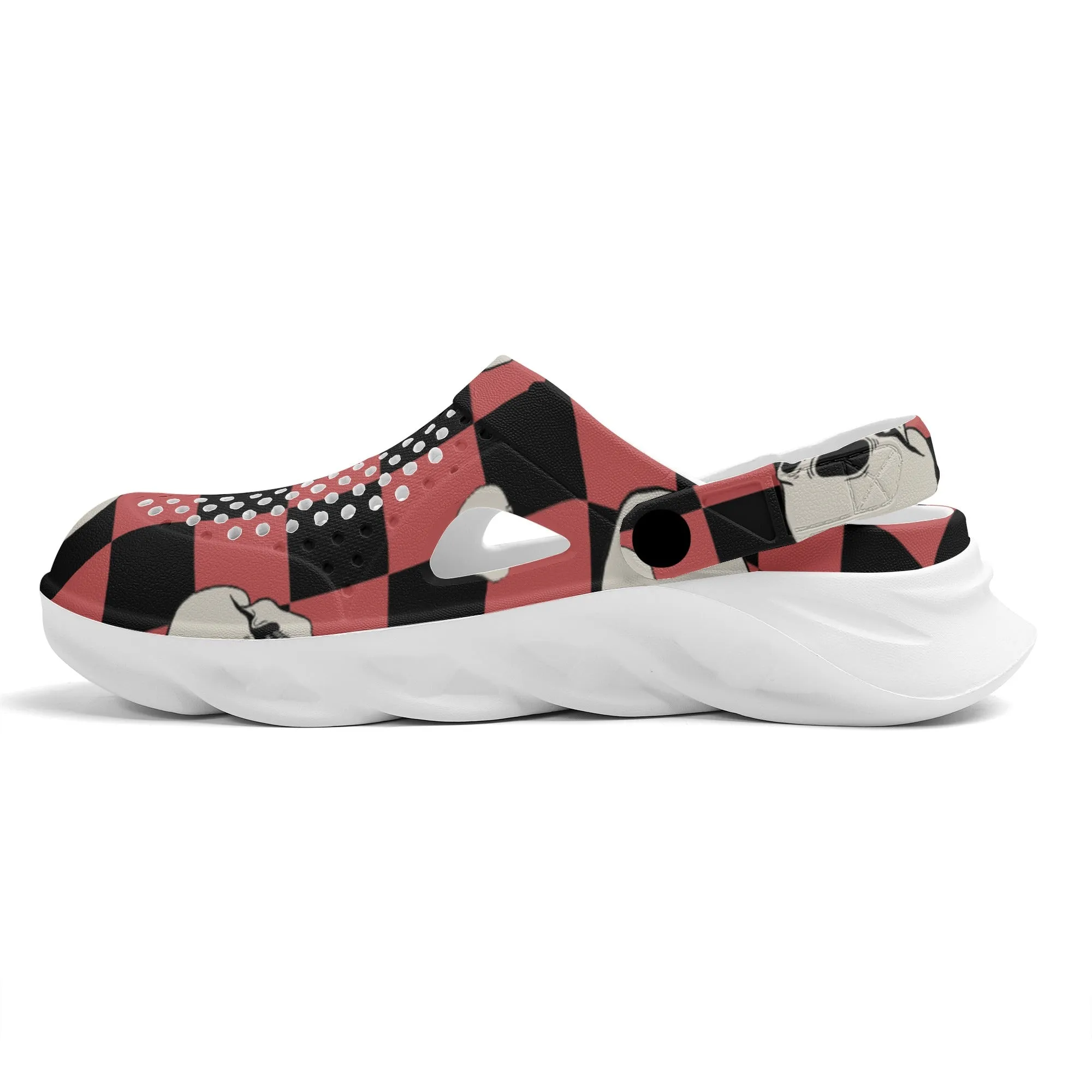 Skulls And Checkers Hollow Out Clogs