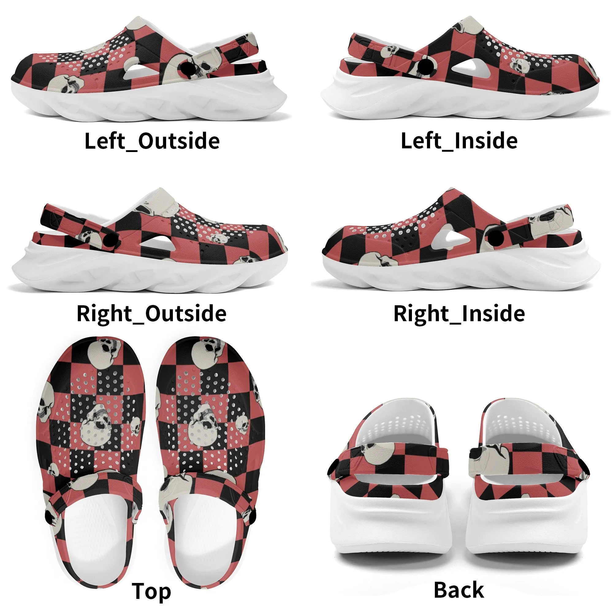 Skulls And Checkers Hollow Out Clogs